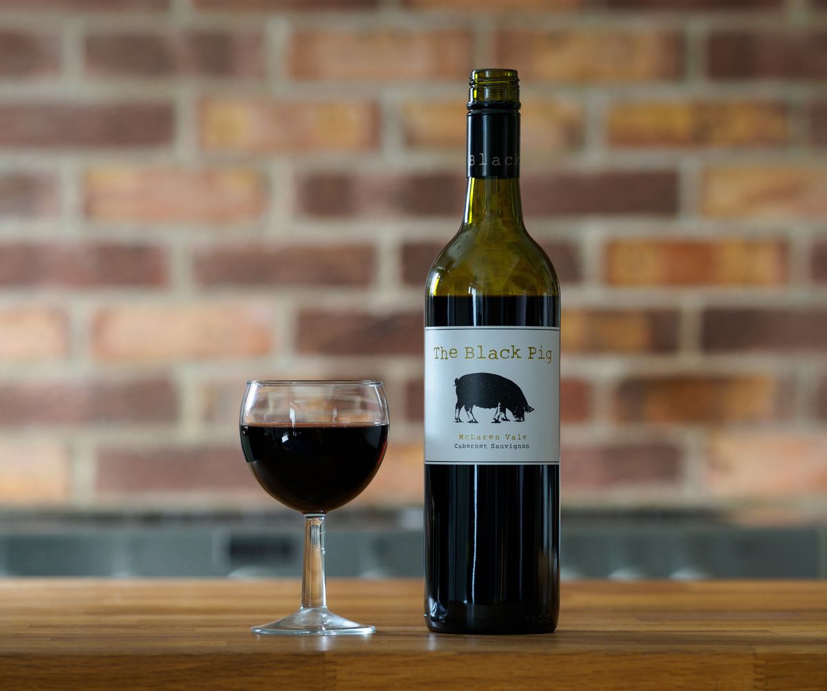 Bottle and glass of red wine